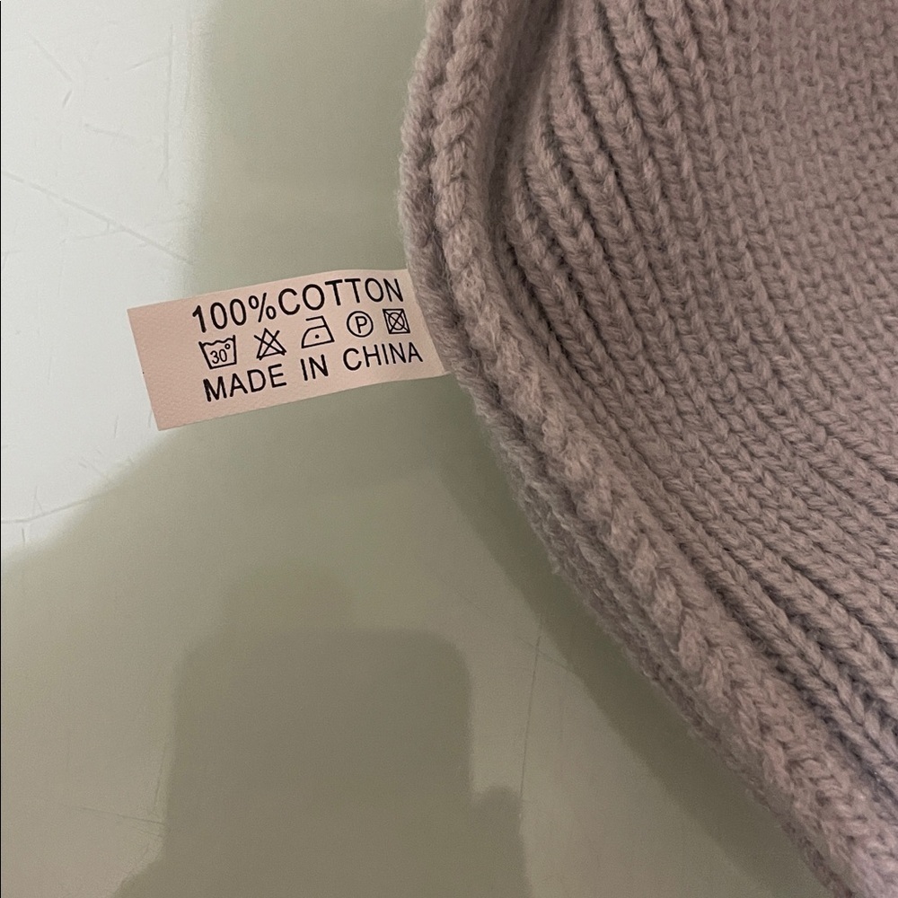 Gray Kids Beanie with Yellow Smiley Patch - Picture 4 of 5